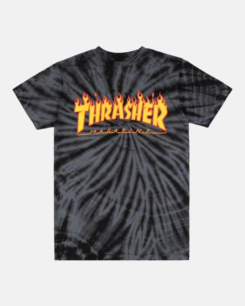T Shirts Thrasher Magazine Mujer De Las Mejores Ofertas Flame T Shirt Negros Grises