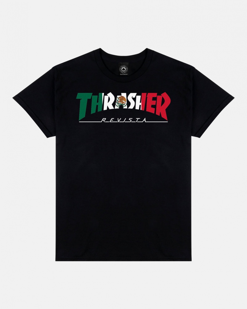 Autentico Original T Shirts Thrasher Magazine Mexico Revista T Shirt Negros